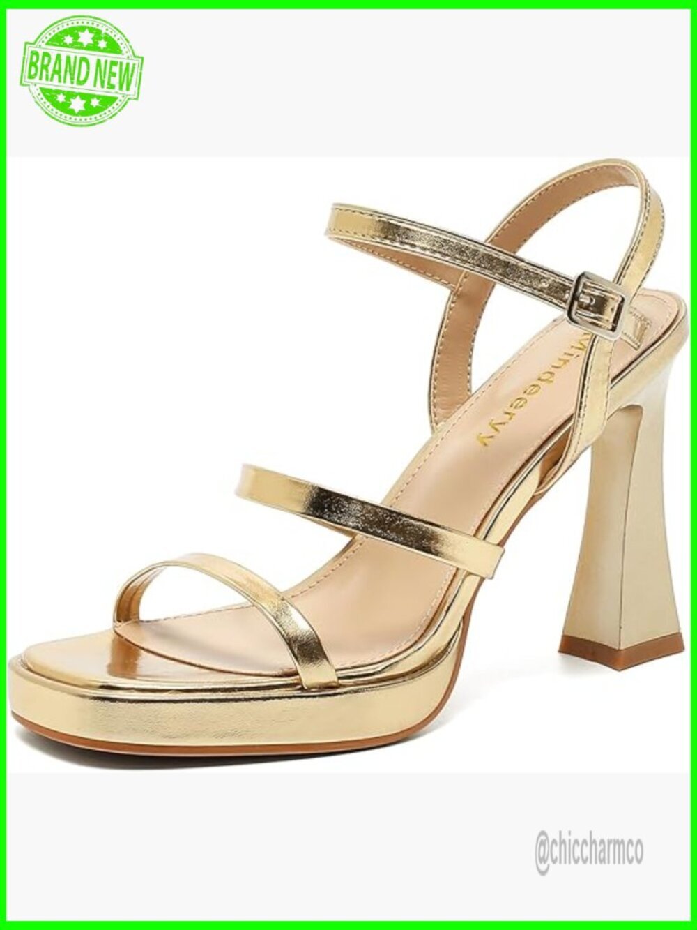 Platform Chunky High Heel Sandals Square Open Toe Block Dress Shoes Ankle Strap